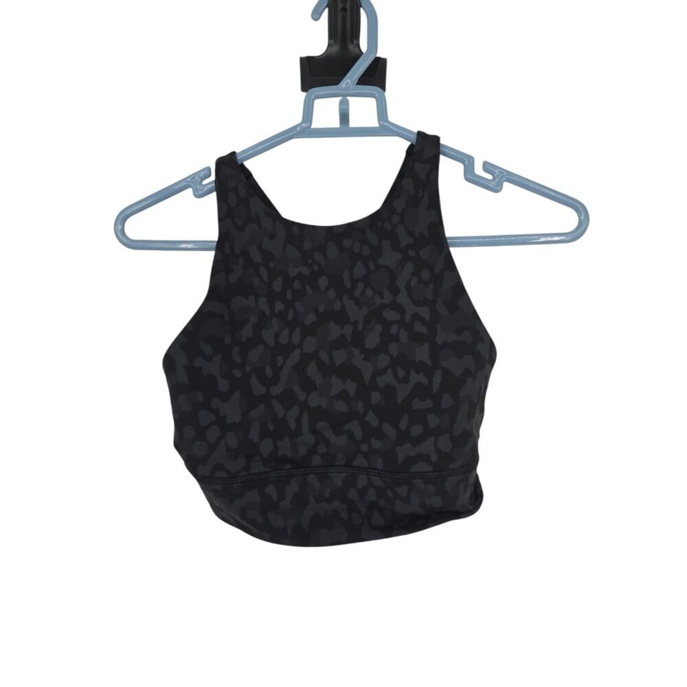 Lululemon Bra Size 4 Black Energy High-Neck Longline Bra Medium Support B D